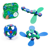 Clixo Itsy Pack - Kids Magnetic Toy - Green/Blue - 18 pcs