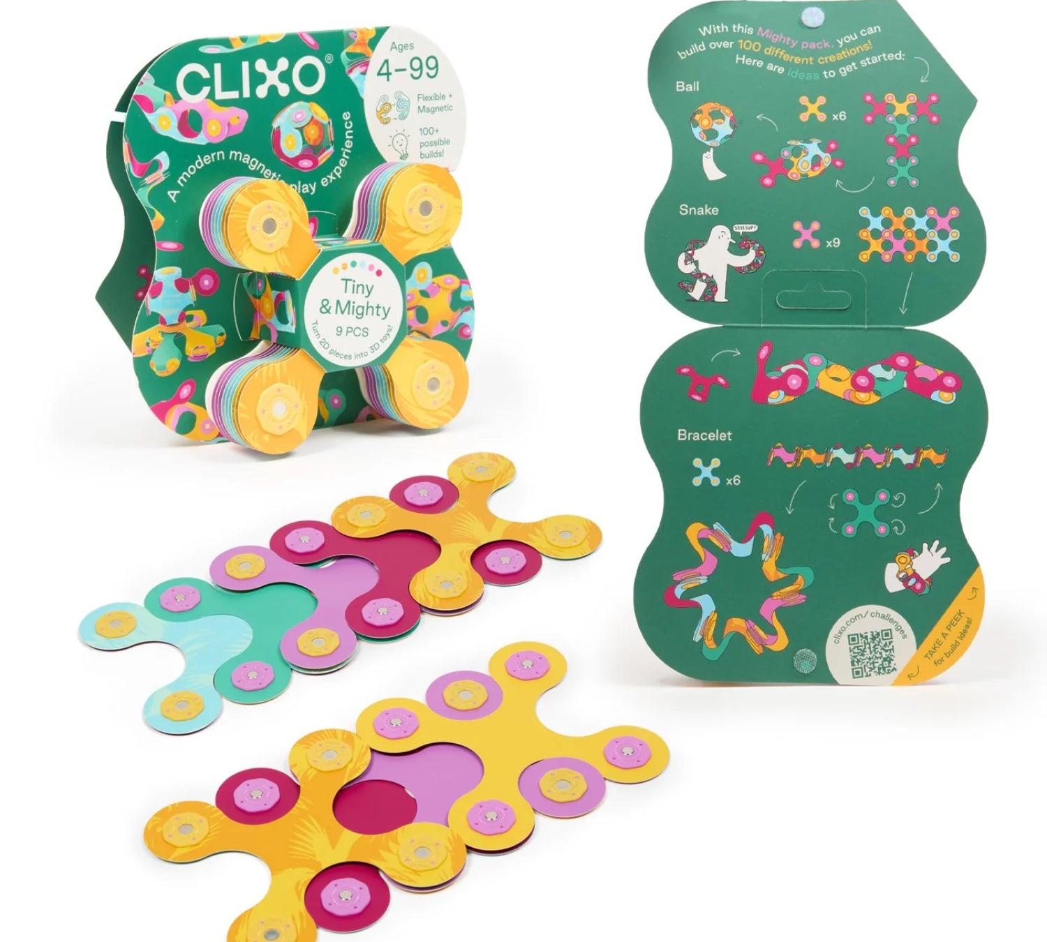 Clixo Tiny & Mighty Pack - Kids Magnetic Toy - Jungle - 9 pcs