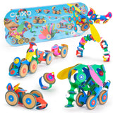 Clixo Wheel Creator Pack - Kids Magnetic Toy - Rainbow - 72 pcs