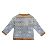 Knitted Cardigan - Patterned - Birch + Golden Brown