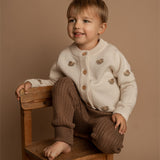 Knitted Cardigan - Embroidered Snails - Birch