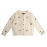 Knitted Cardigan - Embroidered Snails - Birch