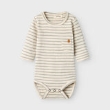 Striped Bodysuit - Organic Cotton - Turtledove