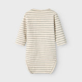 Striped Bodysuit - Organic Cotton - Turtledove