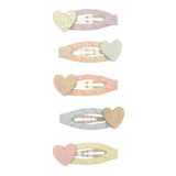 Dreamy Hearts Mini Clic Clacs - Hair Clips - Pack of 5