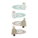 Snowman Hair Clips - Pack of 4