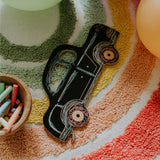 Retro Car - Wooden chalkboard with chalk