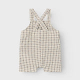 Check Overall Shorts - Loose Fit - Bleached Sand