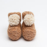 Booties - Nougat - Beige Pom Pom