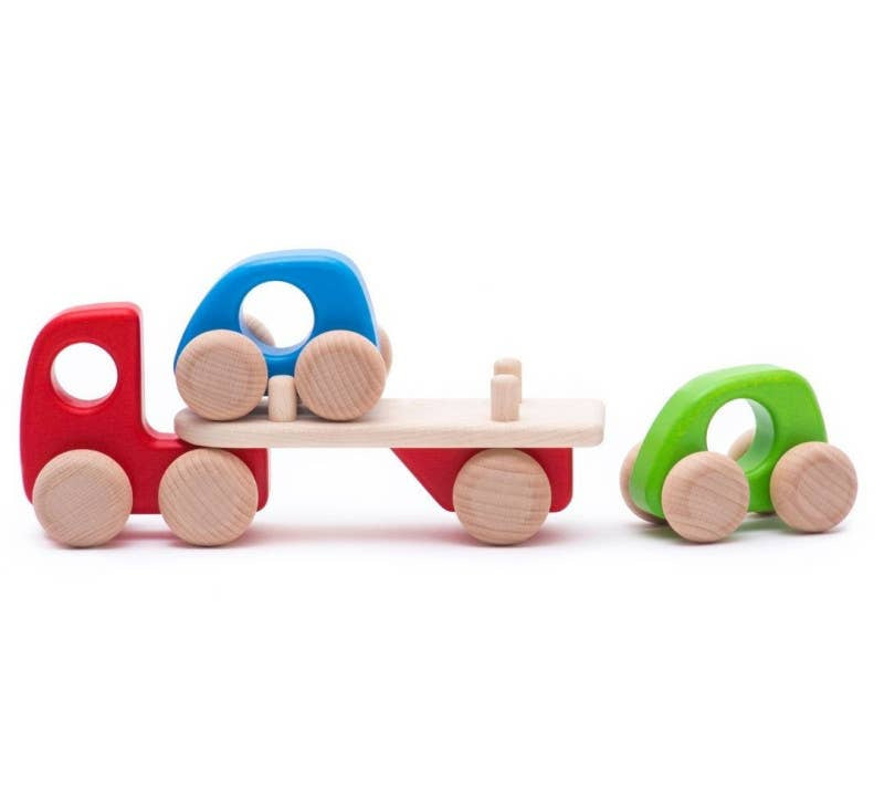 Wooden Car Transporter – Blue