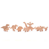 Wooden Dinosaur Figurines - 10 Pieces