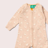 Puddle Ducks Zip Organic Babygrow - Oatmeal