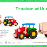 Classic Wooden Tractor + Trailer