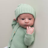 Newborn Knitted Hat - Soft Green