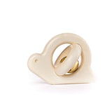 Wooden Rattle Snail with Bell - White