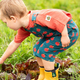 Baby Dungaree Shorts - Apples
