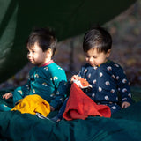 Sleeping Sheep Zip Organic Babygrow - Blue