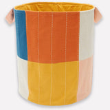 Checkered Fabric Storage Basket Medium - Mustard