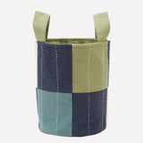 Checkered Fabric Storage Basket Small - Sage