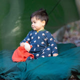 Sleeping Sheep Zip Organic Babygrow - Blue