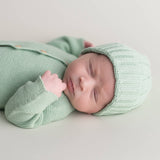 Newborn Knitted Hat - Soft Green