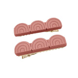 Tri Rainbow Bar Hair clip - Set of 2 - Coral Rouge