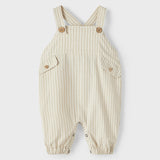 Striped Overalls - Loose Fit - Turtledove