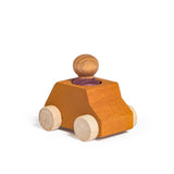 Ochre Wooden Car + Plum Figure