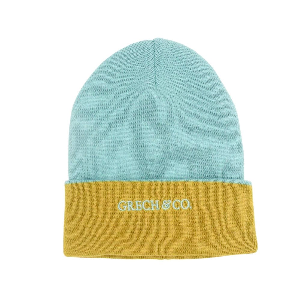 Maypole LaneReversible Knit Beanie - Chartreuse + Sky Blue - Maypole LaneMaypole LaneReversible Knit Beanie - Chartreuse + Sky Blue
