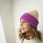 Maypole LaneReversible Knit Beanie - Oat + Aster - Maypole LaneMaypole LaneReversible Knit Beanie - Oat + Aster