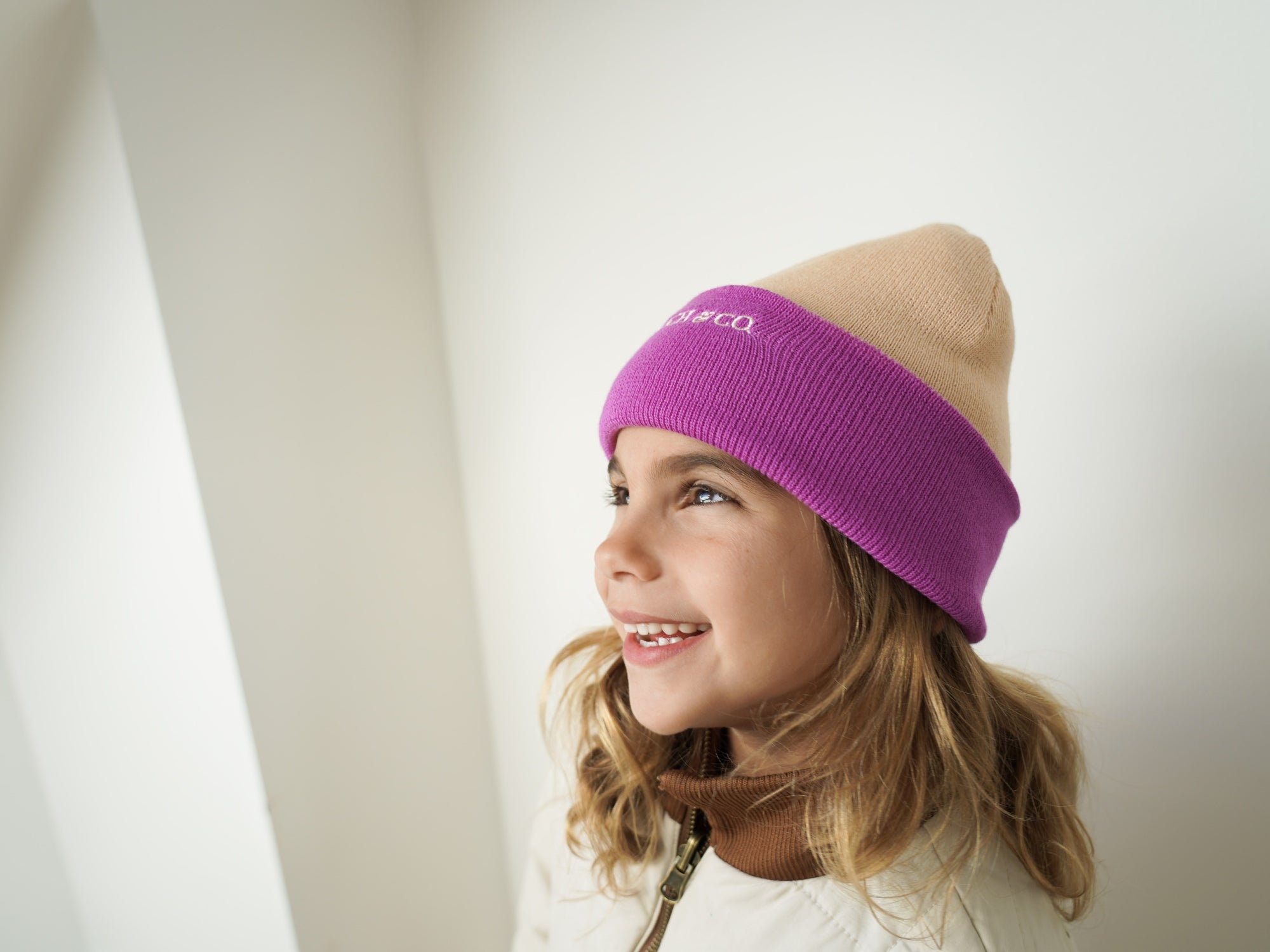 Maypole LaneReversible Knit Beanie - Oat + Aster - Maypole LaneMaypole LaneReversible Knit Beanie - Oat + Aster