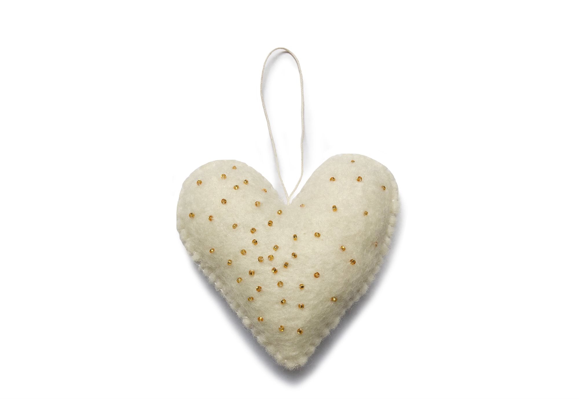 Maypole LaneTree Decoration - Wool White Heart - Maypole LaneMaypole LaneTree Decoration - Wool White Heart